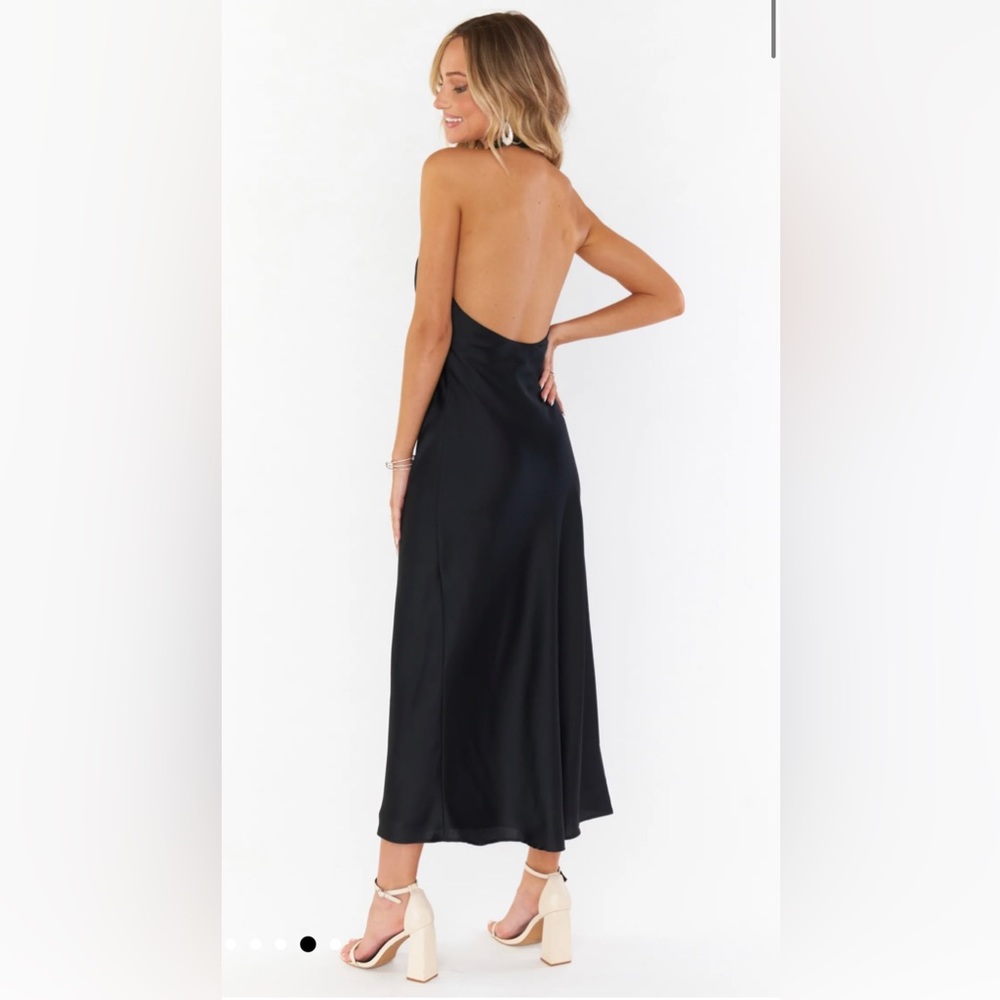 Show me your mumu black satin criss cross dress